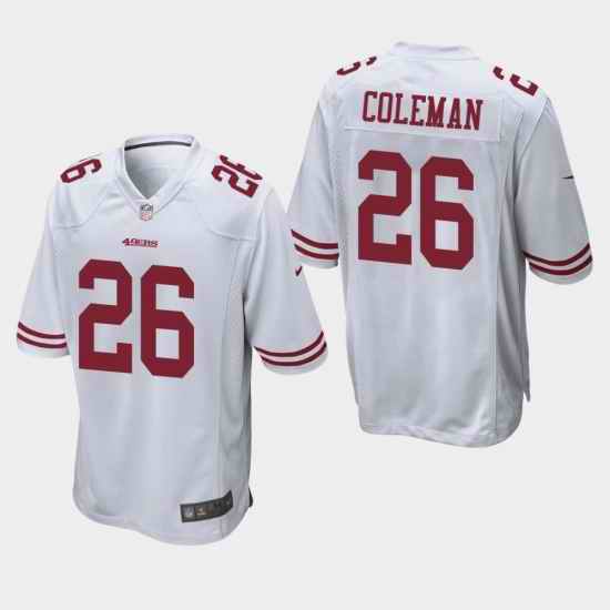 Youth Nike 49ers #26 Tevin Coleman White Game Jersey